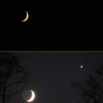 Two shots of the same moon